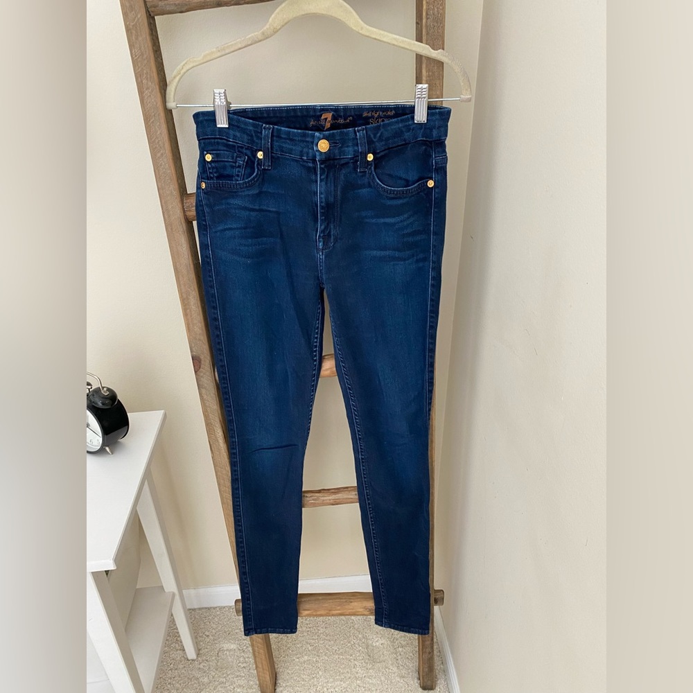 7 For All Man Kind: The High Waist Skinny Jeans 28
